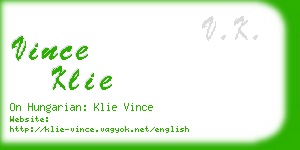 vince klie business card